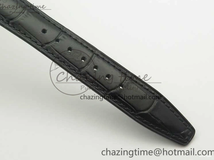 MIROTIME 0420 Fashionable Portofino Automatic SS TWF 1:1 Best Edition Silver Dial SS Markers on Black Leather Strap A 7200